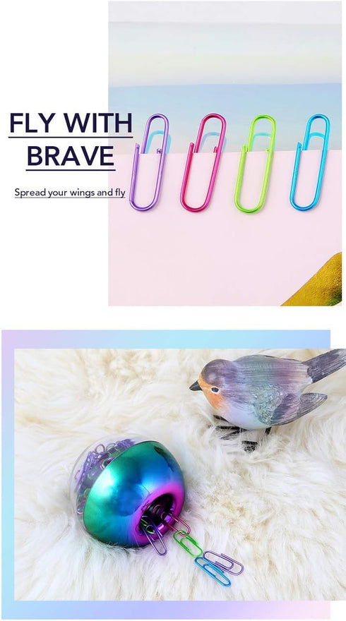 Acrylic Sticky Note Pad Holder Memo Holder for Desk 100Pcs 1.1" 28 mm Colorful Paper Clips in Magnetic Dispenser Desk Organizer Stationery Set Sch...