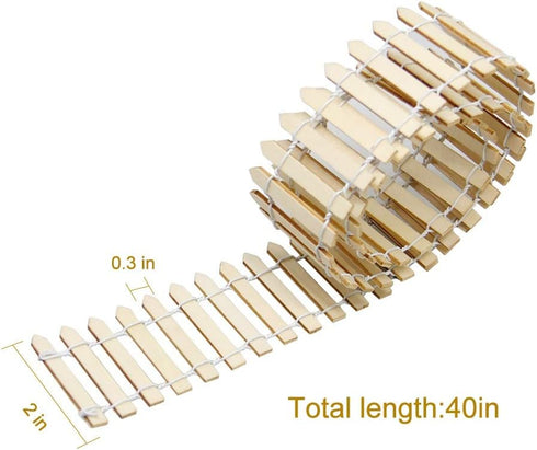 40 Inches Miniature Fairy Garden Fence, DIY Wood Picket Fence Mini Ornament for Dollhouse Home Garden...