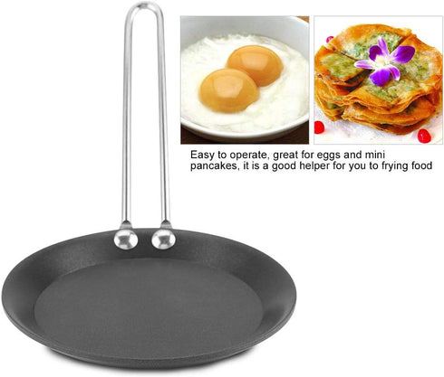 Zerodis Mini Egg Pan, Nonstick Omelet Pan Household Pancakes Frying Skillet for Home Kitchen Camping Cookware(Steel handle)...