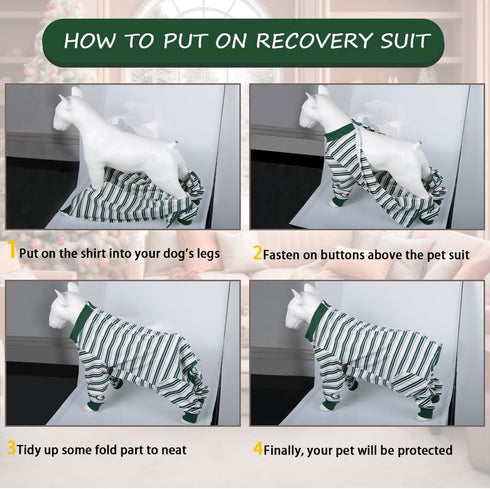 FEimaX Dog Recovery Suit After Surgery, Puppy Spay Neuter Prevent Licking Onesie Alternative Bandages E-Collar & Cone, Pet Abdominal Wounds Post S...
