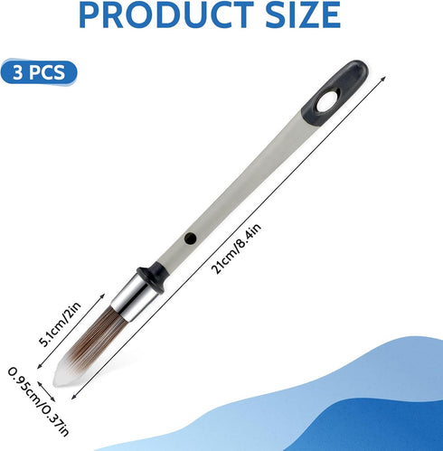 3 Pcs Paint Brushes for Painting Walls 0.37 Inch Small Paint Brush, Trim Paint Brushes Edge Painting Tool for Baseboards Furniture House Wall Corn...