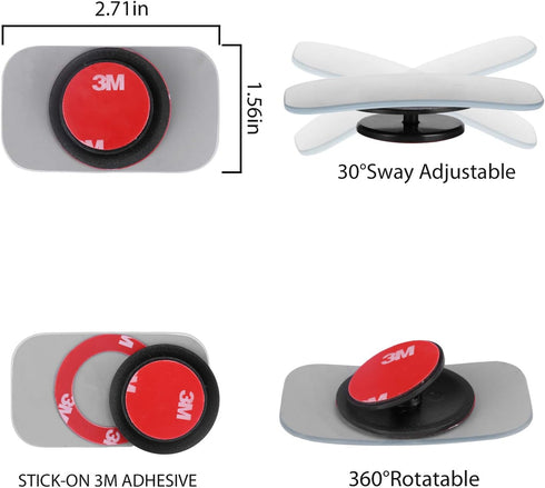 LivTee Blind Spot Mirror, Rectangle Shaped HD Glass Frameless Convex Rear View Mirror with wide angle Adjustable Stick for Cars SUV and Trucks, Pa...