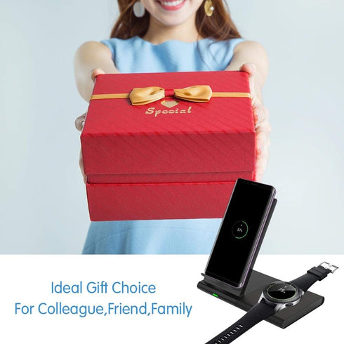 COSOOS Dual Wireless Charger, Wireless Charging Stand for iPhone 15 Pro Max/15 Pro/14/13/12/11/Xs/X, Airpods 3/Pro,Samsung Galaxy S21/S20/S10,Sams...