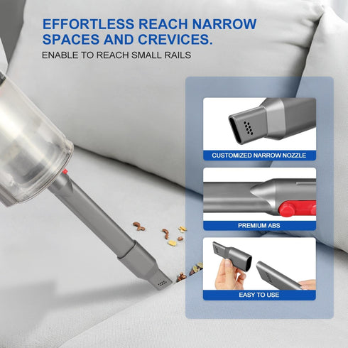 LANMU Crevice Tool Vacuum Attachments Compatible with Dyson V15 V12 V11 V10 V8 V7 Gen5 G5 Outsize Vacuum Cleaner, with Narrower Nozzel for Hard-to...