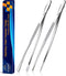 JETKONG 2 Pcs 12-Inch Kitchen Tweezers Fine Tweezer Tongs, Extra-Long Stainless Steel Cooking Tweezers (Silver)...