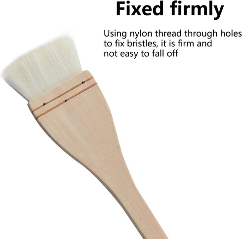 Creative Mark Hake Paintbrush Set 4PCS Professional Soft White Goat Hair Stitch-Tied Brushes for Wash, Background Work,Watercolor and Ceramic Pott...