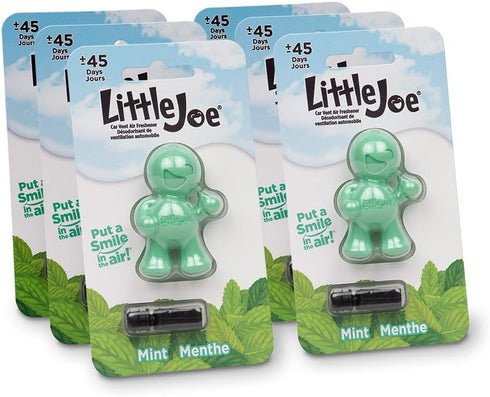 Little Joe 96406-6PK Fresh Mint Scent Car Air Freshener Clips to A/C Air Vent Uses Alcohol-Free Fragrance Oil is Non-Hazardous and Non-Toxic Plast...