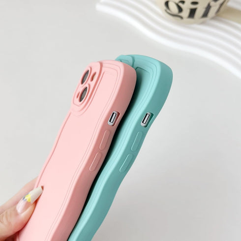 Caseative for iPhone 14 Case, Solid Color Curly Wave Frame Soft Compatible with iPhone Case (White,iPhone 14)...
