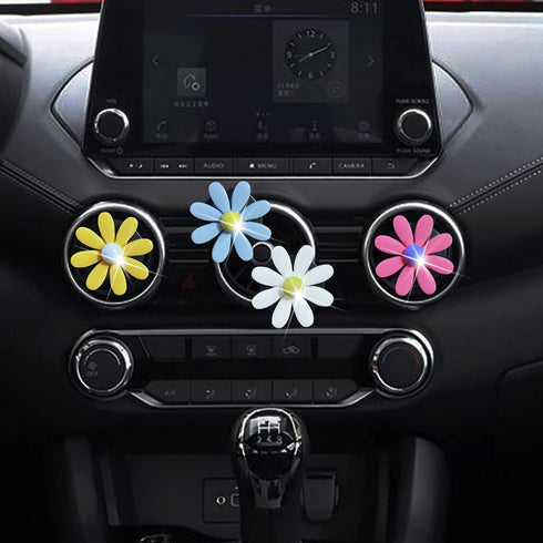 4Pcs Cute Daisies Car Clip, Flowers Car Air Fresheners Vent Clips Charm Air Vent Accessories Cute Car Decor Automotive Interior Trim Car Decoratio...