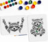 2pcs Raccoon Stencil 11.7x8.3inch Funny OK Gesture and Raccoon Drinking Painting Template with Paint Brush for DIY Art Craft Raccoon Decoration Wo...