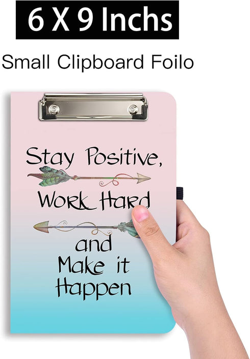 Hongri Mini Clipboard Folio with Refillable Lined Notepad and Interior Storage Pocket for Students, Classroom, Office, Man, Cute Custom Pattern, S...
