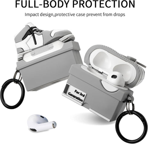 Maxjoy for Airpods 3rd Generation Case, Cute 3D Box Case Compatible with Airpods 3 Case Cover, Shockproof for Airpods 3 Case Men Women with Cleane...