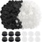 200 PCS Buckle Plastic Button, 2 Colors Shoe Charm Buttons Round Buttons DIY Shoes Charm Accessories for Kids, Wristband Charm Backs(Black, Transp...