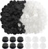 200 PCS Buckle Plastic Button, 2 Colors Shoe Charm Buttons Round Buttons DIY Shoes Charm Accessories for Kids, Wristband Charm Backs(Black, Transp...