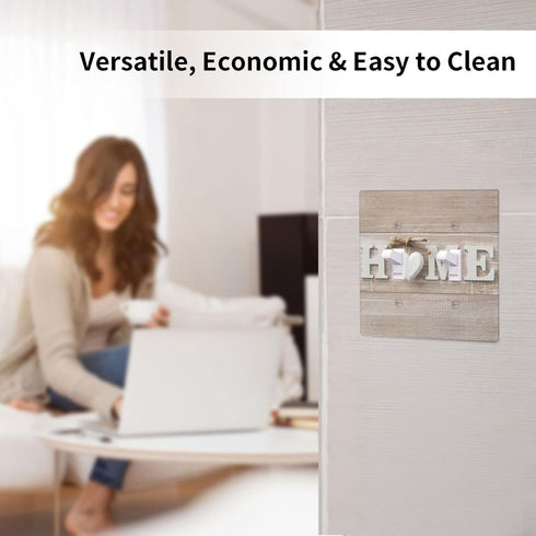 Home Wall Plate 2 Gang Double Toggle Decorative Light Switch Cover Modern Abstract Switch Plate Cover for Bathroom Kitchen Home Decor White Love...