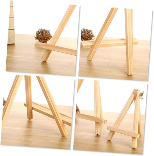 1pc Picture Frame Holder Stand Card Stand Canvas Stand Desktop Stand Photo Holders Table Tripod Natural Wood Frame Mini Tripod Easel Photo Frame P...