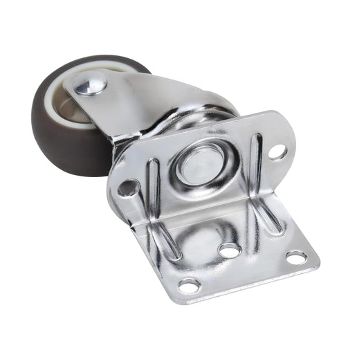 Side Mount Casters Set of 4 with Brake,1.25inch L-Shape TPR Plate Casters,Small Wheels for Furniture Wheels, Baby Bed, suitcase,Cabinet Wheels,Tab...
