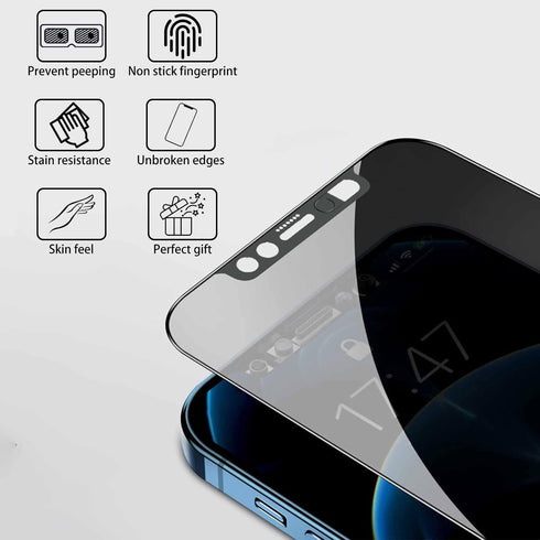 Privacy Screen Protector with Front Camera Cover Compatible for Phone 13 Pro Max/Phone 14 Plus,Anti-Spy Tempered Glass Screen Protection and Spy C...