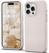 IceSword iPhone 15 Pro Case Stone (2023), Liquid Silicone Case Phone Cover Slim Protective, Soft Anti-Scratch Microfiber Lining, Light Beige Tan C...