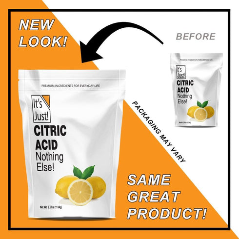 It's Just! - Citric Acid, Food Grade Flavor Enhancer Powder, Non-GMO, Great for Cooking, Cleaning, Bath Bombs, Natural Preservative (6 Ounces)...