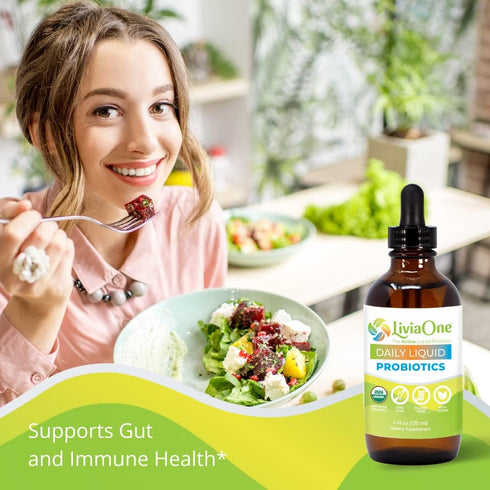 Daily Liquid Probiotics, USDA-Certified Organic Probiotics, Allergen- and Gluten-Free Vegan Probiotic for Women and Men, Non-GMO and Raw, 2 Fl Oz ...