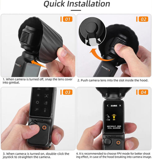 Pocket 3 Gimbal Camera Lens Cap Sunshade Cover, Gimbal Protector Anti-glare Shade Cover for OSMO Pocket 3 Lens Cap...
