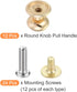 Mini Drawer Pulls (9mm/0.35") 12Pcs, Zinc Alloy Mini Round Head Knobs Pull Handle with Screws - for Home Cabinet Drawer Handle, Light Gold...