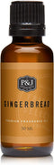 P&J Fragrance Oil - Gingerbread Scented Candle Making Oil, 30ml...