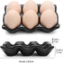 Flexzion Ceramic 6 Cups Egg Tray - Half Dozen Porcelain Egg Holder Container Keeper Storage Organizer Decorative Serving Dish Serveware for Refrig...