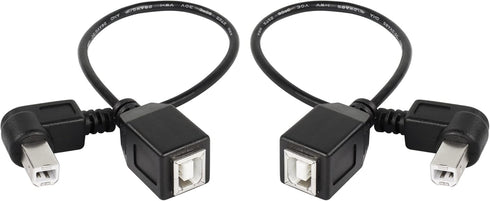 SinLoon USB 2.0 Type-B Printer Cable, 2-Pack USB B Female to Left Angle & Right Angle B Male Printer Extension Cable, for Scanner, Mobile HDD and ...
