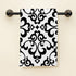 HGOD DESIGNS Black Floral, Vintage Flower Paisley Design Black and White 100% Cotton Soft Bath Hand Towels for Bathroom Kitchen Hotel Spa 15inX30i...