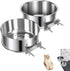 2 PCS Stainless Steel Pet Bowls Anti-Spill Metal Feeder Food and Water Feeding Bowl, Hanging Pet Cage Crate Bowl for Puppy Kennel Medium and Large...