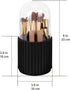 JessLab Makeup Brush Holder Organizer with Lid, 360 Degree Rotatable Makeup Brush Organizer Spinning Cosmetics Holders Brush Storage Box Display f...