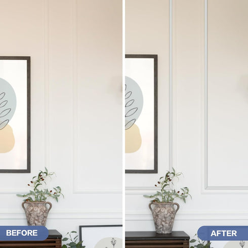 Peel and Stick Trim, 0.8 in x 10 Ft Waterproof Molding Trim for Walls, Mirror Frame,Baseboard, Flexible & Self-Adhesive Trim White(Paintable)...