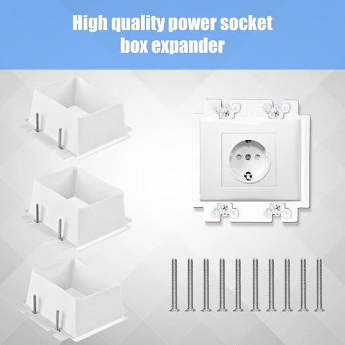 4pcs BE2-4 (2 Gang) Electrical Outlet Box Extender, Double Gang Box Extender with 16pcs Screws Power Switch Heavy Duty Plastic Unit Receptacle Ext...