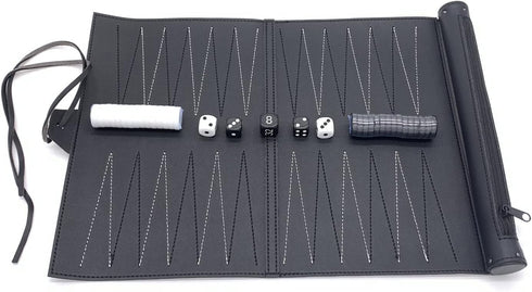 Roll-Up Travel Backgammon Games, Foldable Board Games, PU Travel Game, Portable Lightweight Backgammon Game Set...