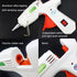 Hot glue gun kit, transparent glue stick, colored glue stick, carving knife with 5 cutting heads, two pointed tweezers, small jewelry box, electro...