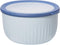 Oggi Prep, Store & Serve Plastic Bowl w/See-Thru Lid- Dishwasher, Microwave & Freezer Safe, (4 qt) Blue w/Dk Blue Lid...