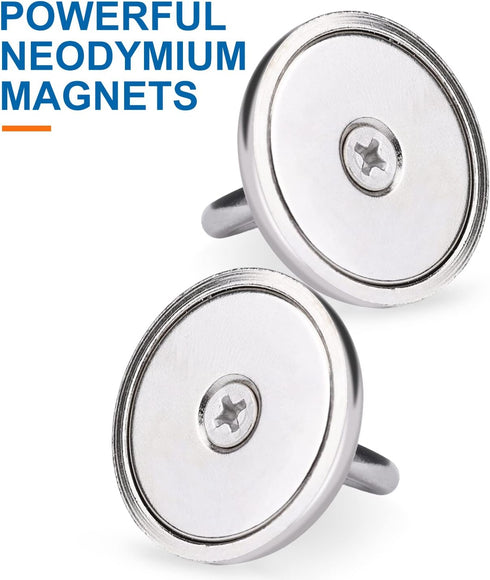 E BAVITE Magnetic Hooks, 100 LB?45KG? Heavy Duty Magnetic Hooks with Countersunk Hole Eyebolt, Perfect for Home, Kitchen, Workplace, Office and Ga...