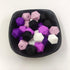 50pcs Purple Series Silicone Hexagon Beads 14mm Silicone Pearl Geometric Polygon Beads for Keychain Jewelry DIY Beading Mom Necklace...