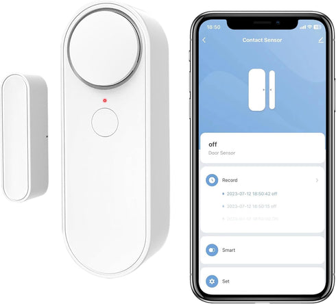 ChunHee WiFi Door Sensor, Door Window Sensor Alarms Detector Real-time Alarm with Alexa, Google Assistant, No Hub Required, Trigger APP Notificati...