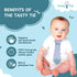 Tasty Tie Teething Tie, 3-in-1 Clip-on Baby Tie Crinkle Toy & Silicone Teether for 3-6-9-12-18 Month Babies | GOTS Certified Organic Cotton | Uniq...