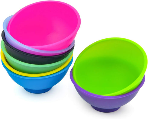 Coopay 8 Pieces Mini Silicone Bowls Multicolor Pinch Bowls Heat Resistant Snack Bowls Prep and Serve Bowls, Unbreakable, Flexible, 1.75 Oz (Solid ...
