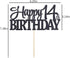 PALASASA Black Glitter Happy 14th Birthday cake topper - 14 Anniversary Party Decoration (14th)...