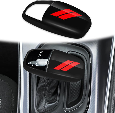 auovo Gear Shift Knob Cover Trim for Charger Accessories Challenger 2015-2023 / Durango 2016-2023 (Black-Red)...