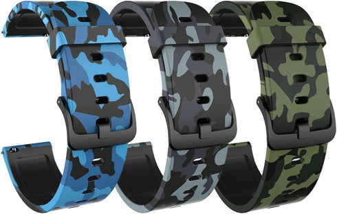 FitTurn 3 Pack Camouflage Bands Compatible for KOSPET Tank M1/M1 Pro Smart Watch Replacement Wrist Strap for AMAZTIM C20/C20 Pro Smartwatch Soft S...