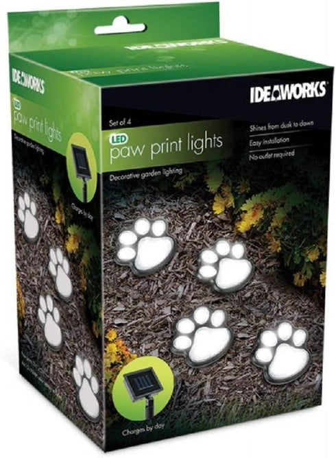 IdeaWorks JB7356 Solar Paw Print Outdoor Lights, Black...