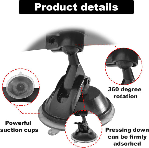 Anti Glare Reduce Blind Spots Convex Wide Angle Hd Auto Inside Rearview Mirror 360 Degrees Adjustable Car Rear View Mirror with Suction Cup Compat...