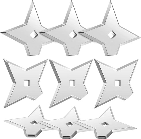 Weewooday 10 Pieces Ninja Magnet Cool Anime Refrigerator Magnets Funny Decorative Throwing Star for Home Office Whiteboard(Silver)...