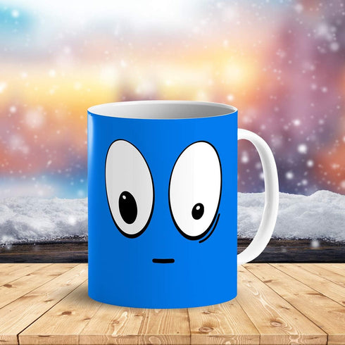 Cortunex Heat Changing Mug - 11 Oz Ceramic Color Changing Coffee Mug with A Funny Blue Sleepy Smiley Face - Cute Heat Sensitive Magic Mug with Fun...